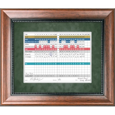 Angus (Walnut/Green) - Golf Scorecard Display 14"x12"