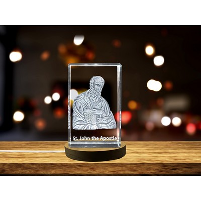 St. John the Apostle | Patron Saint of Love and Authors Gift | Religious 3D Engraved Crystal