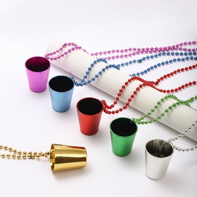 Shot Glass On Beaded Necklace