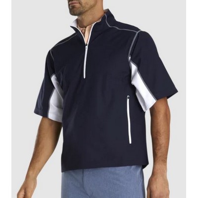 FootJoy® Navy Blue/White Short Sleeve Sport Windshirt