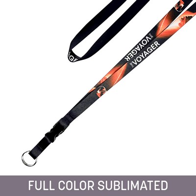 1/2" Full Color Sublimated Detachable Lanyard w/ Split Ring