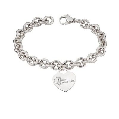 Tiffany Style Bracelet w/Heart Charm