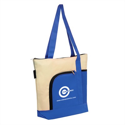 New Trendy Two Color Zipper Tote