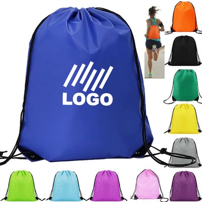 420D Thicker Polyester Drawstring Backpack Sport Bags