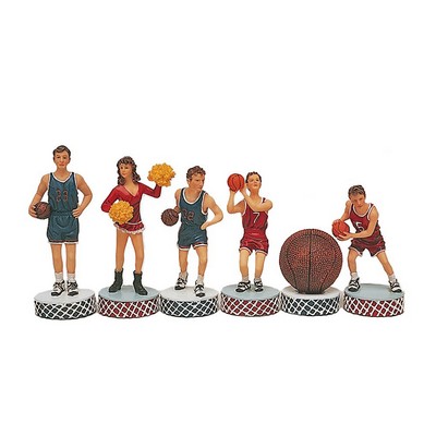 Basketball Chess Pieces, Handpainted Polystone