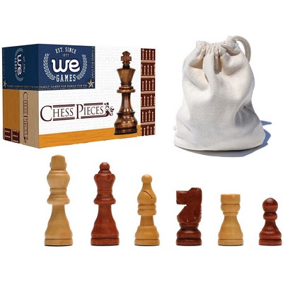 French Staunton Wood Chess Pieces with 2.5 inch King