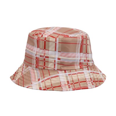 #1 Striped Check Pattern Basin Cap Bucket Hat