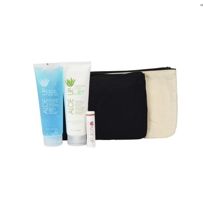 Aloe Up Cotton Canvas Bag w/White Collection Sunscreen