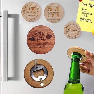 Wooden Bottle Opener With Fridge Magnet