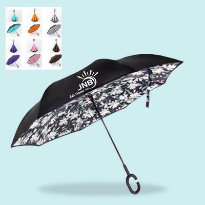 C-Shaped Handle Oversize Windproof Inverted Reverse Upside Down Umbrella