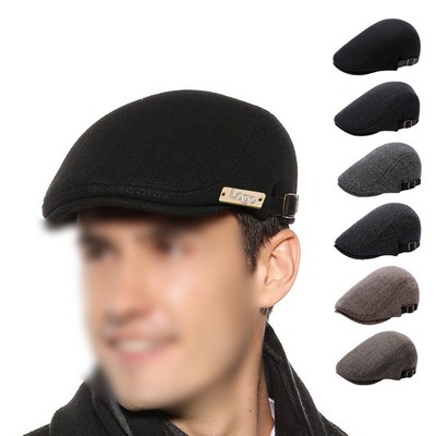 Adjustable Men's Wool Blend Newsboy Caps