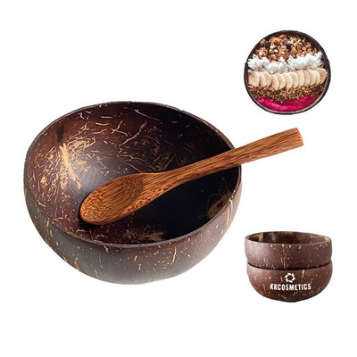 Eco Organic Coconut Shell Salad Bowl w/Spoon