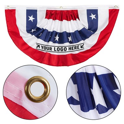 35"*18" USA Pleated Fan Flag