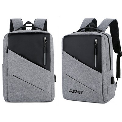 Laptop Backpack College Backpack with USB Charging Port