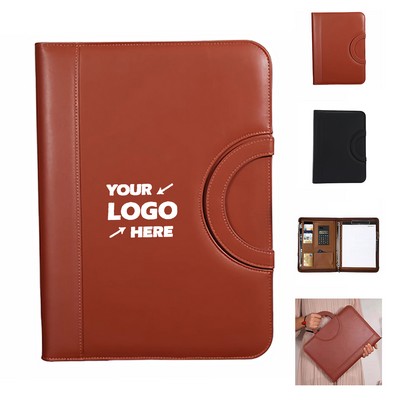 Zipped PU Leather Conference Folder