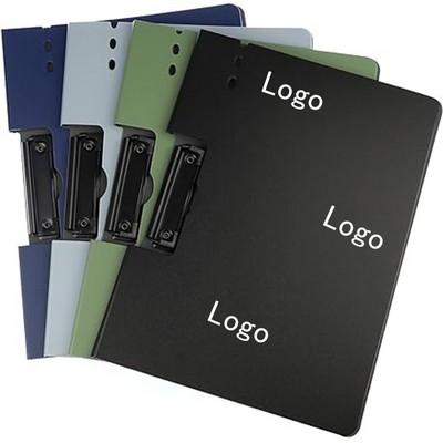 A4 Letter Size Punchless Binder/Foldable Clipboard File Folder w/Cover & Clamp