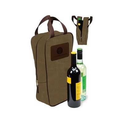 18 Oz. Dyed Canvas Deluxe Zippered Wine Case