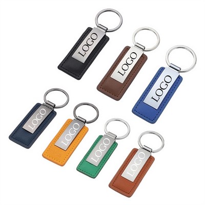 Metal Leather Keychain