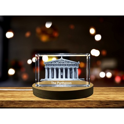 Timeless Grandeur - The Parthenon Immortalized in 3D Engraved Crystal