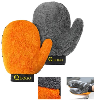 Polyester Double-Sided Car Cleaning Gloves