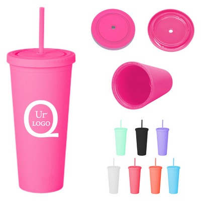 22Oz Plastic Straw Cup