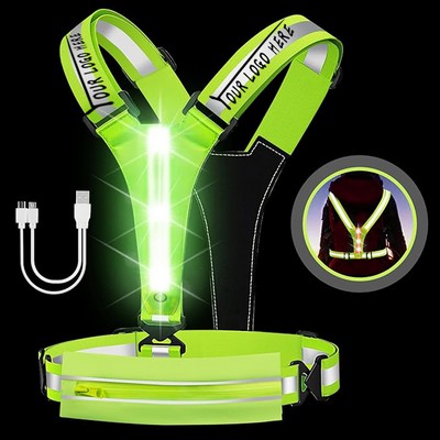 LED Reflective Vest Safety Gear w/ Pocket