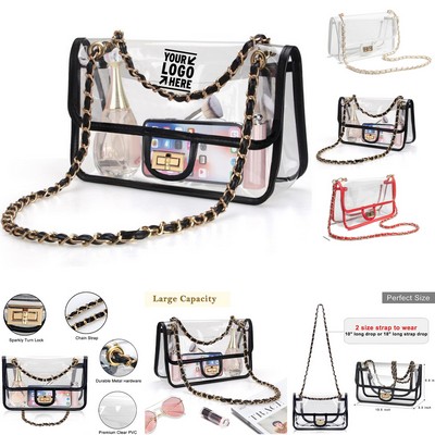 Womens PVC Clear Purse Handbag