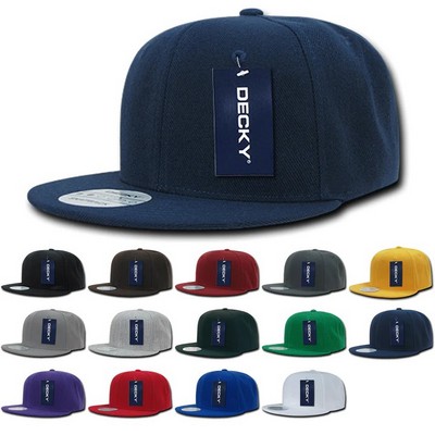 Decky High Profile Six Panel Solid Color Snapback Cap (Lot of 6)