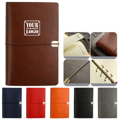 A6 Leather Notebook Ring Binder