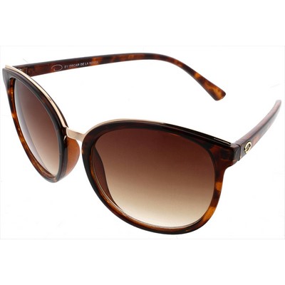 Oscar De La Renta Women's Dark Demi Sunglasses w/Rounded Glam