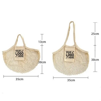 Cotton Mesh Grocery Bags Featuring Convenient Side Pocket