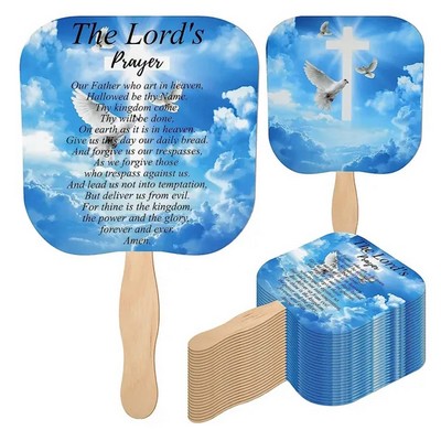 Wooden Handle Round Paper Hand Fan for Stylish Cooling