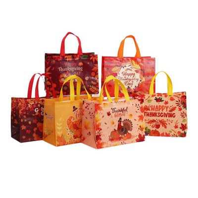 Thanksgiving Non Woven Tote Bags with Handles