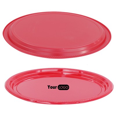 Round Red Plastic Serving Tray