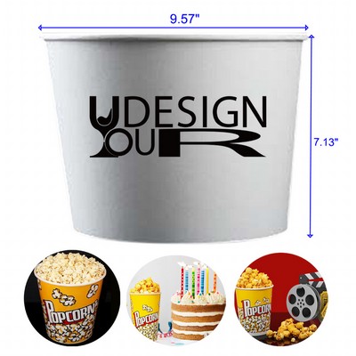 5.9L Disposable Paper Popcorn Buckets Cups Containers for Movie Nights Carnivals Birthday Parties