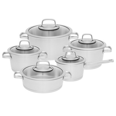 BergHoff Essentials 10Pc 18/10 Ss Cookware Set, Manhattan