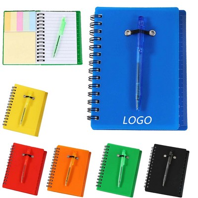 Spiral Notebook W/Pen And Sticky Notes