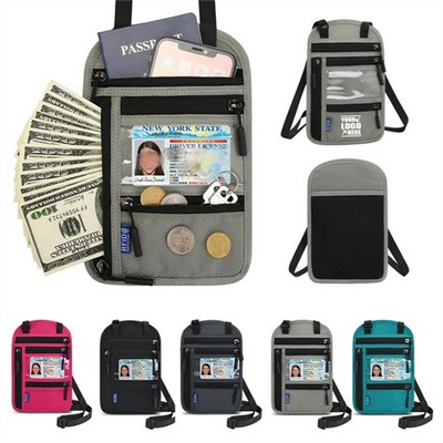 Travel RFID Neck Wallet Passport Holder