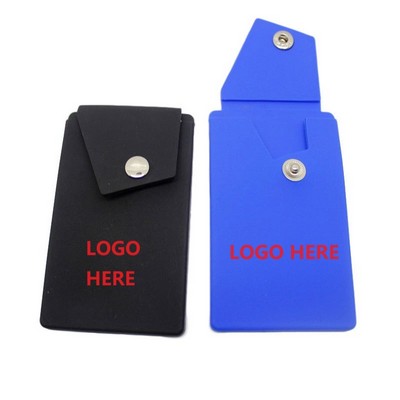 Silicone Phone Secure Snap Button Closure Pocket With Stand