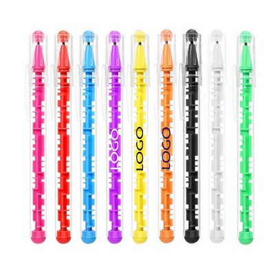 Custom Plastic Maze Puzzle Novelty Gel Ink Ballpoint Pen Fidget Toy w/Ball Maze Inside