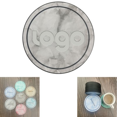 Marble textured PU Leather Coaster