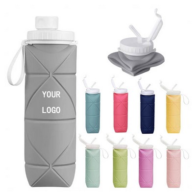 Collapsible Water Bottle Silicone With Straw