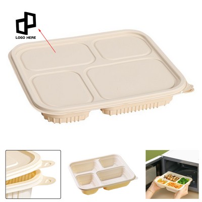 Four Compartments Disposable Degradable Takeaway Lunch Box