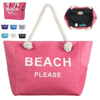 Large Canvas Beach Tote Bag