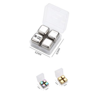 Stainless Steel Whisky Ice Cubes 4Pcs