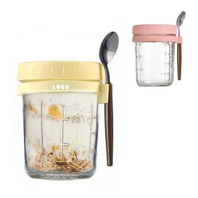 Glass Oatmeal Cup With Spoon