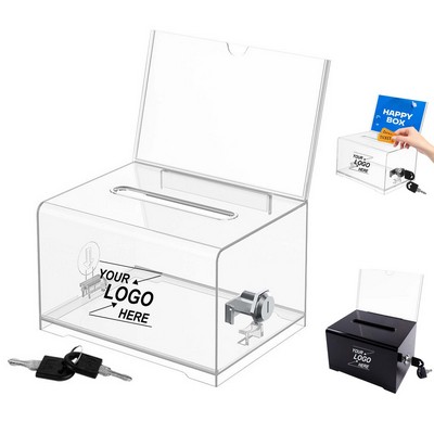 Secure Donation Box with Business Card Holder