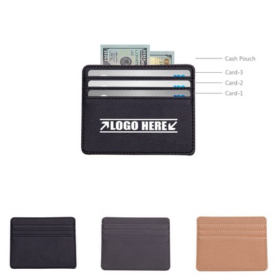 PU Leather Card Holder w/Wallet