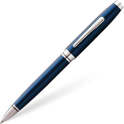 Coventry Blue Lacquer with Polished Chrome Ballpoint Pen