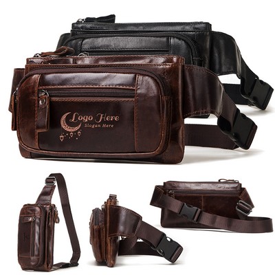 Genuine Leather Men's Vintage Multi-Functional Waist Bag